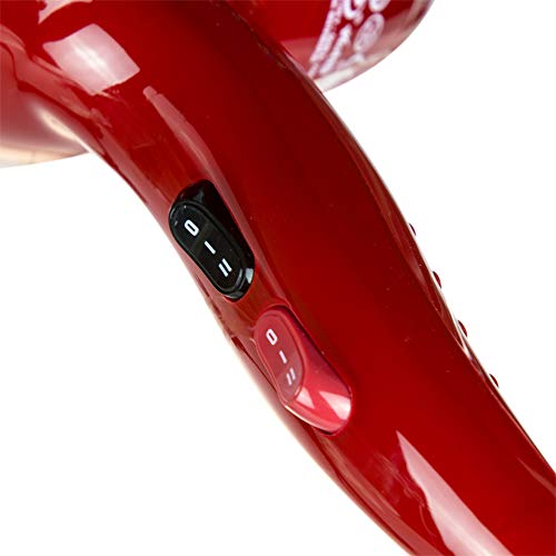 ID Italian Design | Secador de Pelo Profesional 3 Modos de Calor, 2 Velocidades de Color Rojo - 2200W