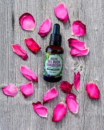 Ideal Products Aceite del Buen Samaritano - Fórmula Luz de María, 30 ml. Mezcla de 5 aceites esenciales: Romero, Eucalipto, Limón, Clavo de olor y Canela. 100% natural, Pureza de prueba GC