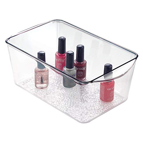 iDesign Organizador de Maquillaje, Caja de plástico para Productos de Belleza y cosméticos, Bandeja para Guardar Maquillaje, Transparente