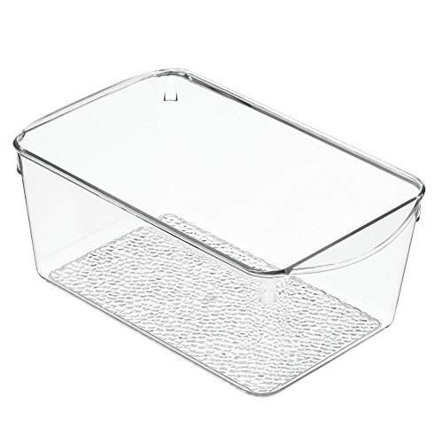 iDesign Organizador de Maquillaje, Caja de plástico para Productos de Belleza y cosméticos, Bandeja para Guardar Maquillaje, Transparente