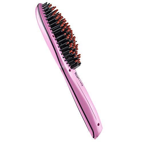 IDItalian IDELISSBRUSH50W Utensilio de peinado Cepillo alisador Caliente 50 W - Moldeador de pelo (Todo el pelo, Cabello seco, 60 °C, 230 °C) Rosa, 5,5 x 11,2 x 33 cm