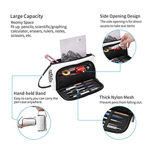 If A Man Speaks in The Forest - Estuche para lápices de moda, gran capacidad, bolsa de almacenamiento de cosméticos, doble cremallera, uso general para estudiantes y trabajadores de oficina