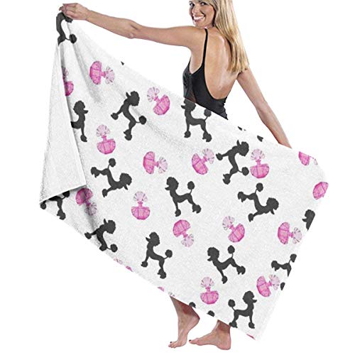 If Not Botella de Perfume de Color Rosa Femenino y Manta de Toalla de Playa con Estampado de caniche