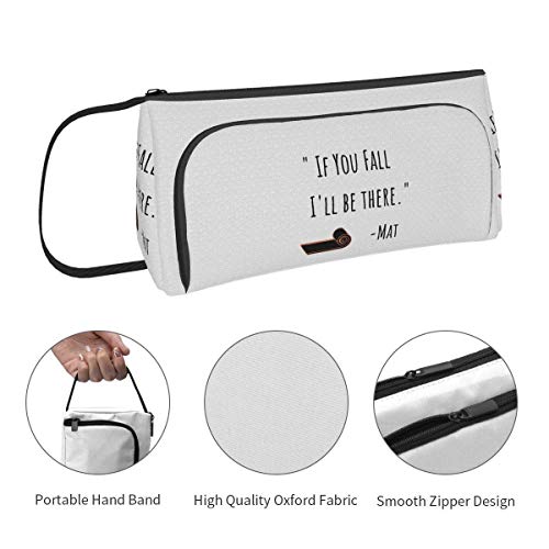 If You Fall I'll Be There Estuche de moda, gran capacidad, bolsa de almacenamiento de cosméticos, doble cremallera, uso general para estudiantes y trabajadores de oficina