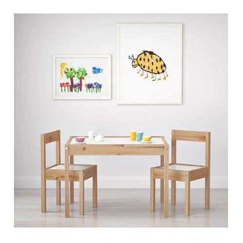 IKEA LÄTT Mesa para niños con 2 sillas, blanco, pino - 501.784.11