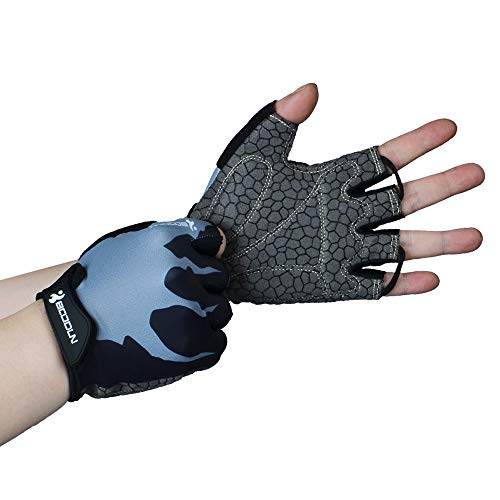IKuaFly Guantes Ciclismo MTB, Guantes Bici Verano Respirable Reflectante Gel Almohadilla para Hombre (Negro, XL)