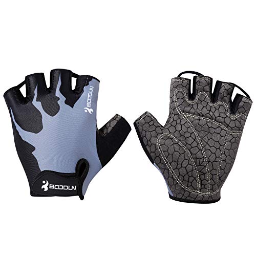 IKuaFly Guantes Ciclismo MTB, Guantes Bici Verano Respirable Reflectante Gel Almohadilla para Hombre (Negro, XL)