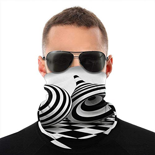 Ilusión óptica Art Black White Face Scarf Neck Gaiter Tube Magic Head Scarf, Multifuncional Bandanas Balaclava Anti Dust