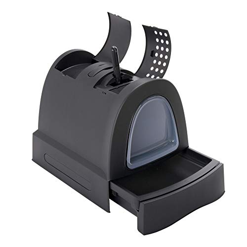 Imac Zuma - Met schuiflade - Zwart - Kattenbak - 56 x 40 x 42,5 cm