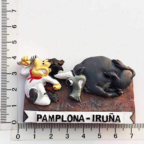Imán 3D para nevera de Pamplona Iruna Navarra España para decoración del hogar, cocina, viajes, nevera, colección de pegatinas magnéticas
