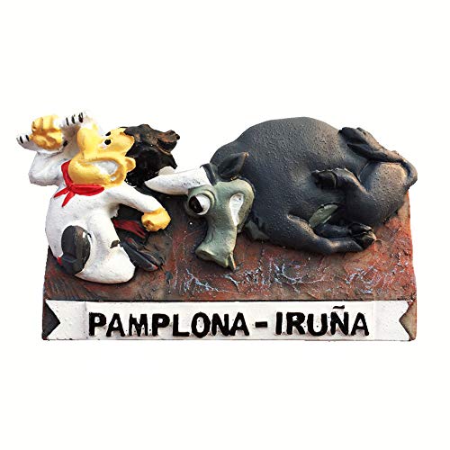 Imán 3D para nevera de Pamplona Iruna Navarra España para decoración del hogar, cocina, viajes, nevera, colección de pegatinas magnéticas
