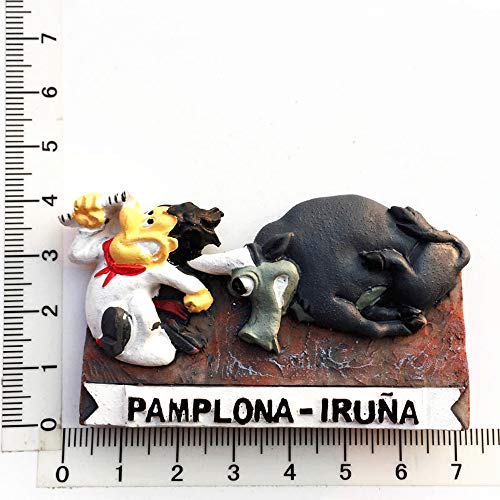 Imán para nevera Time Traveler Go Spain Pamplona Bull Run Festival Travel Souvenir Gift Collection Decoración para el hogar y la cocina 3D resina imán magnético adhesivo