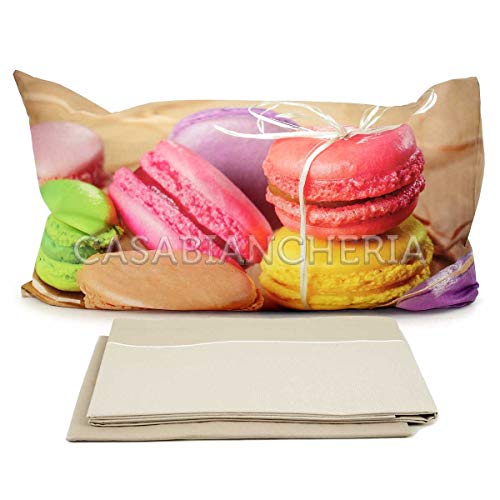 Imberti - Juego Completo de sábanas Macarons con impresión Digital, Solo en Fundas de Almohada