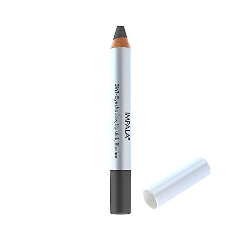 Impala Lápiz Jumbo 3 en 1 Color 19 Gris Oscuro Metalizado Sombra de ojos, Lápiz Labial o Colorette