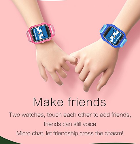 Impermeable GPS Smartwatch para Niños, IP67 Impermeable Reloj inteligente Phone con GPS LBS Tracker SOS Chat de voz Cámara Podómetro Juego Watch Niño niña Compatible con iOS Android (SS8-Blue)