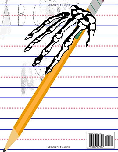 Improve your letter with Handwriting: Skull Theme. 120 Blank Writing Pages - For Students Learning to Write Letters