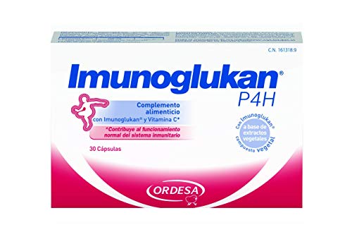 Imunoglukan Cápsulas - Complemento alimenticio, con vitamina C que contribuye al funcionamiento del sistema inmunitario - 1 cápsula al día