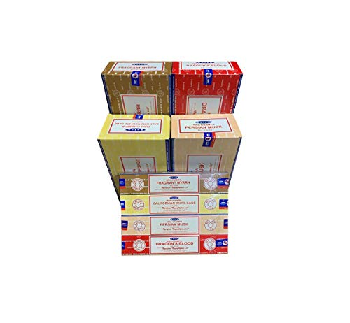 Incienso Surtido. Fragant Myrrh - Californian White Sage - Persian Musk- Dragon´s Blood - 4 Cajas x 15g -