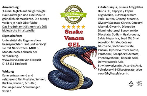 Increíble poder curativo de la naturaleza. Gel de masaje y dolor de veneno de serpiente de primera calidad: el olvidado"remedio milagroso" (100ml)