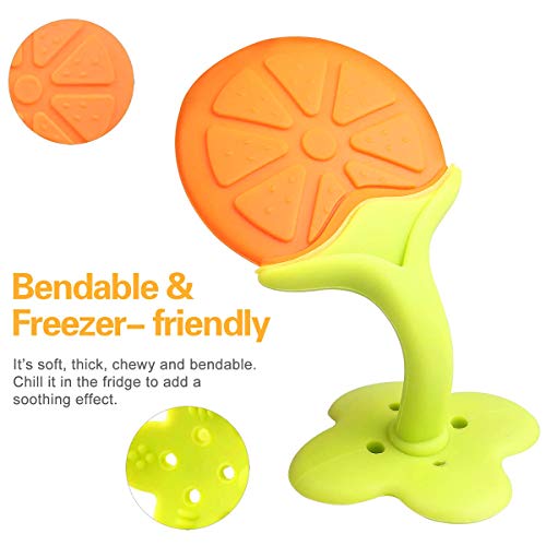 iNeego Mordedor Bebé Refrigerante 7 Piezas - Mordedor Fruta Bebé Juguetes para la Dentición para Bebés 3 Meses BPA Gratis Mordedores Bebé Congelador Mordedor Fruta Bebé Apto para Congelador