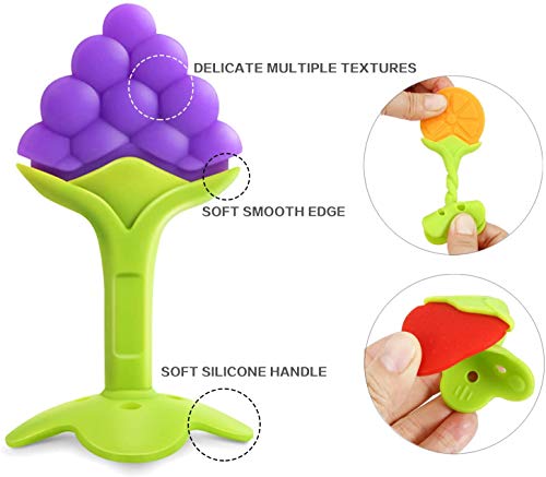 iNeego Mordedor Bebé Refrigerante 7 Piezas - Mordedor Fruta Bebé Juguetes para la Dentición para Bebés 3 Meses BPA Gratis Mordedores Bebé Congelador Mordedor Fruta Bebé Apto para Congelador