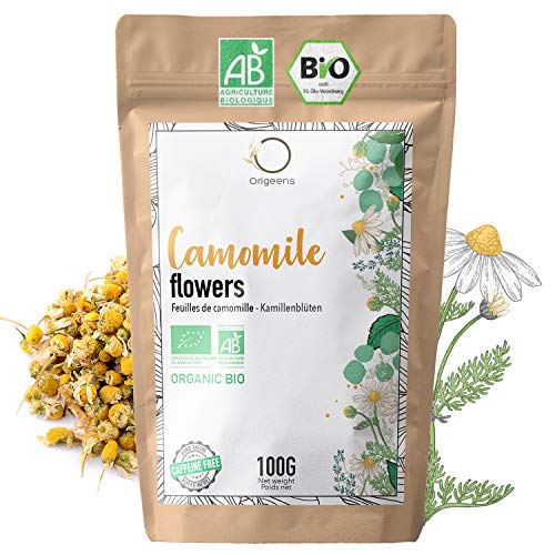 ? INFUSION MANZANILLA ECOLOGICA Origen Europa, 100gr I Infusión a granel, Tisana Ecológica, infusiones para dormir y para la digestión I Flor de manzanilla Alemana - Manzanilla en flor Ecológica