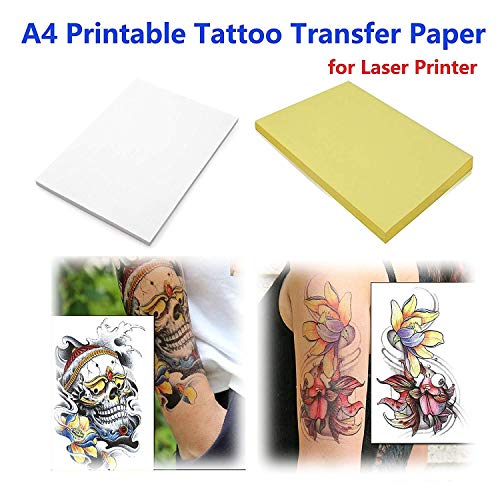INHEMI 50 x Transferencia para Tatuaje Cuatro Capas de Hojas de Copia para Tatuaje Tattoo Transfer Paper , de Tamaño A4 Cada Una