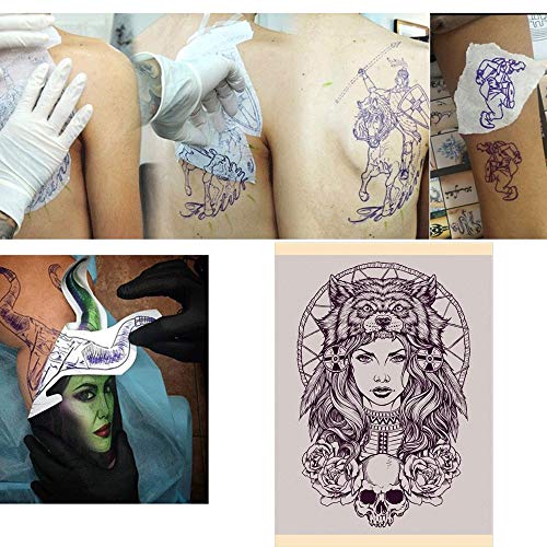 INHEMI 50 x Transferencia para Tatuaje Cuatro Capas de Hojas de Copia para Tatuaje Tattoo Transfer Paper , de Tamaño A4 Cada Una