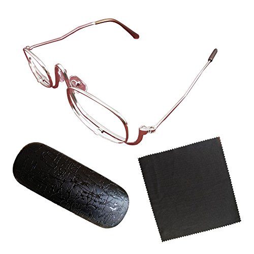Inlefen Las gafas de lectura de las mujeres que magnifican componen anteojos, sola lente, Flip-able cada lado de la aplicación cosmética