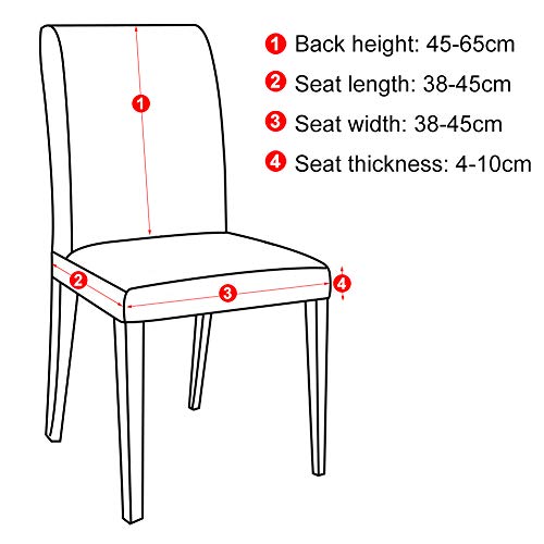 INMOZATA - Fundas para sillas de comedor o cocina, respaldo alto, de poliéster y elastano, elásticas, lavables y extraíbles moderno 6 unidades