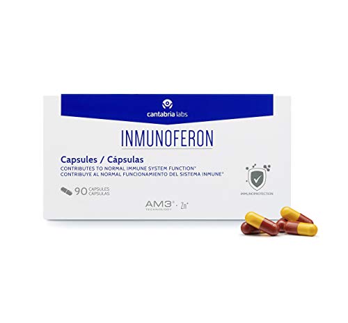 Inmunoferon Complemento Alimenticio - Refuerza el Sistema Inmunológico, Ayuda a las Defensas, Fórmula Exclusiva con AM3, Sin Gluten, Sin Lactosa, 90 cápsulas