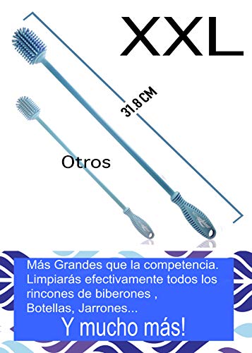 INSTAconfidence 2020 Limpiador Botellas de Silicona XXL Sin BPA Antibacterias Cepillo Biberones Limpieza Hogar Jarron Cachimba Limpiabotella Camping