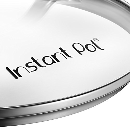 Instant Pot - Tapa de vidrio templado para adaptarse a ollas de presión eléctrica de 5 a 6 litros Tapa de cristal 6 litros Tempered Glass With Stainless Steel Rim and Handle