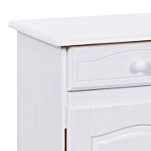 Inter Link Anna 1 Armario Lateral Pino Macizo Lacado Blanco, Madera, 2 puertas, 87x88x43