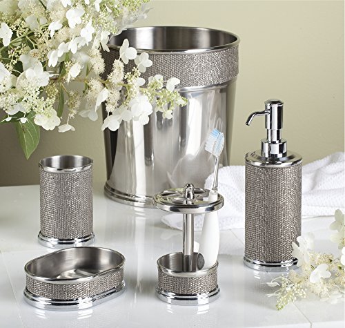 InterDesign Twillo dosificador de jabón | Dispensador de jabón líquido único | Accesorios de baños de calidad 354 ml | Metal plateado