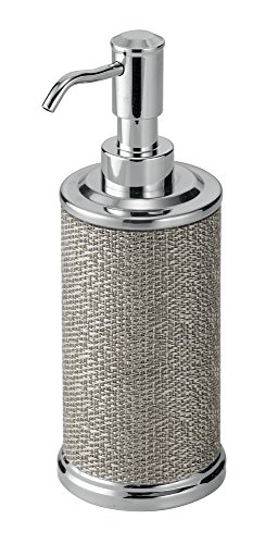 InterDesign Twillo dosificador de jabón | Dispensador de jabón líquido único | Accesorios de baños de calidad 354 ml | Metal plateado