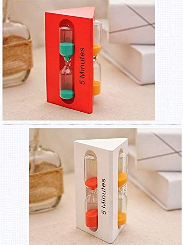 Interestmaker 3/5/7 minutos de madera triángulo niños cepillo de dientes arena temporizador horario cocina (rojo)