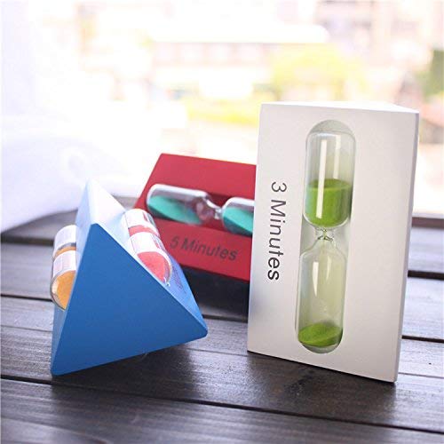 Interestmaker 3/5/7 minutos de madera triángulo niños cepillo de dientes arena temporizador horario cocina (rojo)