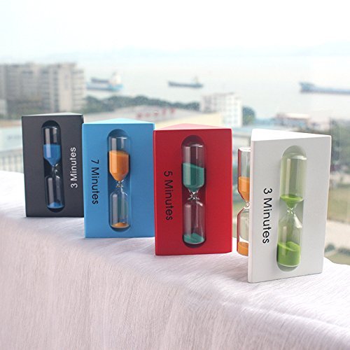 Interestmaker 3/5/7 minutos de madera triángulo niños cepillo de dientes arena temporizador horario cocina (rojo)