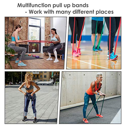 INTEY Bandas de Resistencia, 4pcs Bandas Elasticas de Fitness, de Látex Natural, para Entrenamiento de Fuerza, Pilates, Culturismo, Yoga