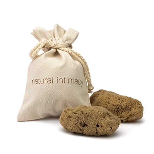 IntimateCare 2x Esponjas Marinas Mediterráneas de 6,5 a 8 cm.  Calidad Absoluta. Embalaje Libre de Plástico.