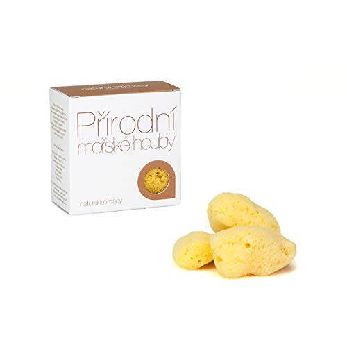 IntimateCare 3x Esponjas Marinas Mediterráneas de 5,5 a 6,5 cm.  Calidad Absoluta. Embalaje Libre de Plástico.