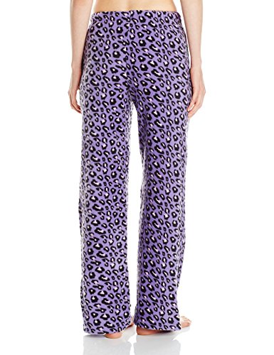 INTIMO Women's Zebra-Print Microfleece Pajama Pant, Purple, L