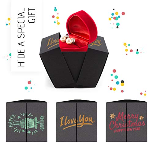 int!rend Caja de regalo | Caja de sorpresa explosion box, con 5 plantillas | Regalo para cumpleaños, boda, San Valentín | Caja sorpresa regalo romantico para novio o novia