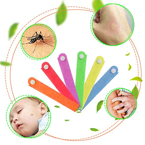 INTVN Pulseras Repelente de Mosquitos, Pulseras Antimosquitos, Pulseras Anti-Mosquitos de 18pcs para Adultos y Niños, Materias Naturales