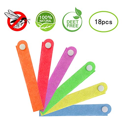 INTVN Pulseras Repelente de Mosquitos, Pulseras Antimosquitos, Pulseras Anti-Mosquitos de 18pcs para Adultos y Niños, Materias Naturales