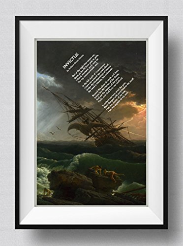 Invictus motivaciónal Poema by William Ernest Henley 5 (Shipwreck) Art Print Póster Afiche Foto Regalo - Dimensiones: 38cm x 25cm