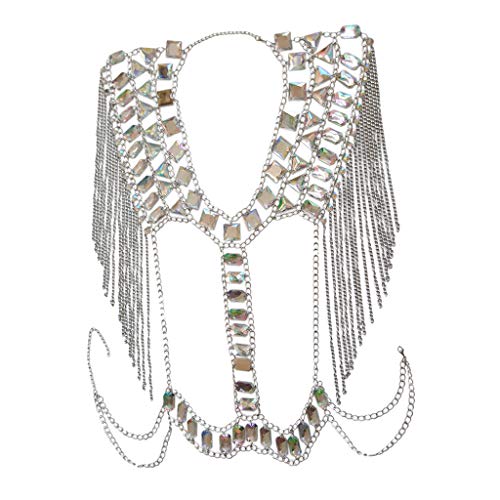 IPOTCH Cadena Corporal Accesorios Atractivos para Ropa Mujer - Plata