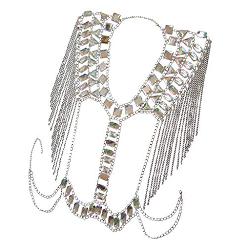 IPOTCH Cadena Corporal Accesorios Atractivos para Ropa Mujer - Plata