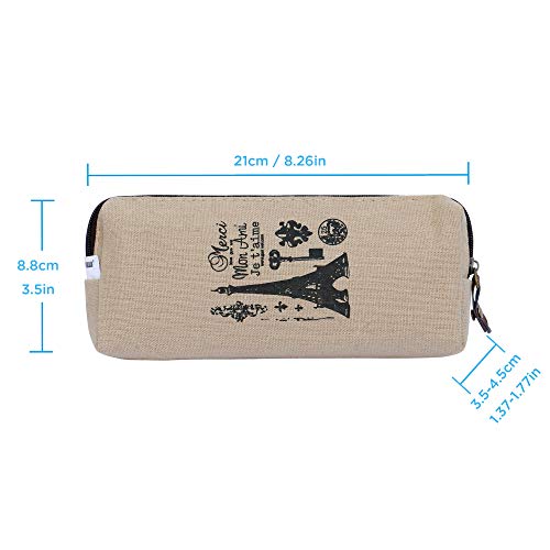 Ipow [4 PCS] Estuches escolar vintage, Estuches escolar de tela para oficina, estudiante, escuela, suministros para niños, niñas, bolígrafo